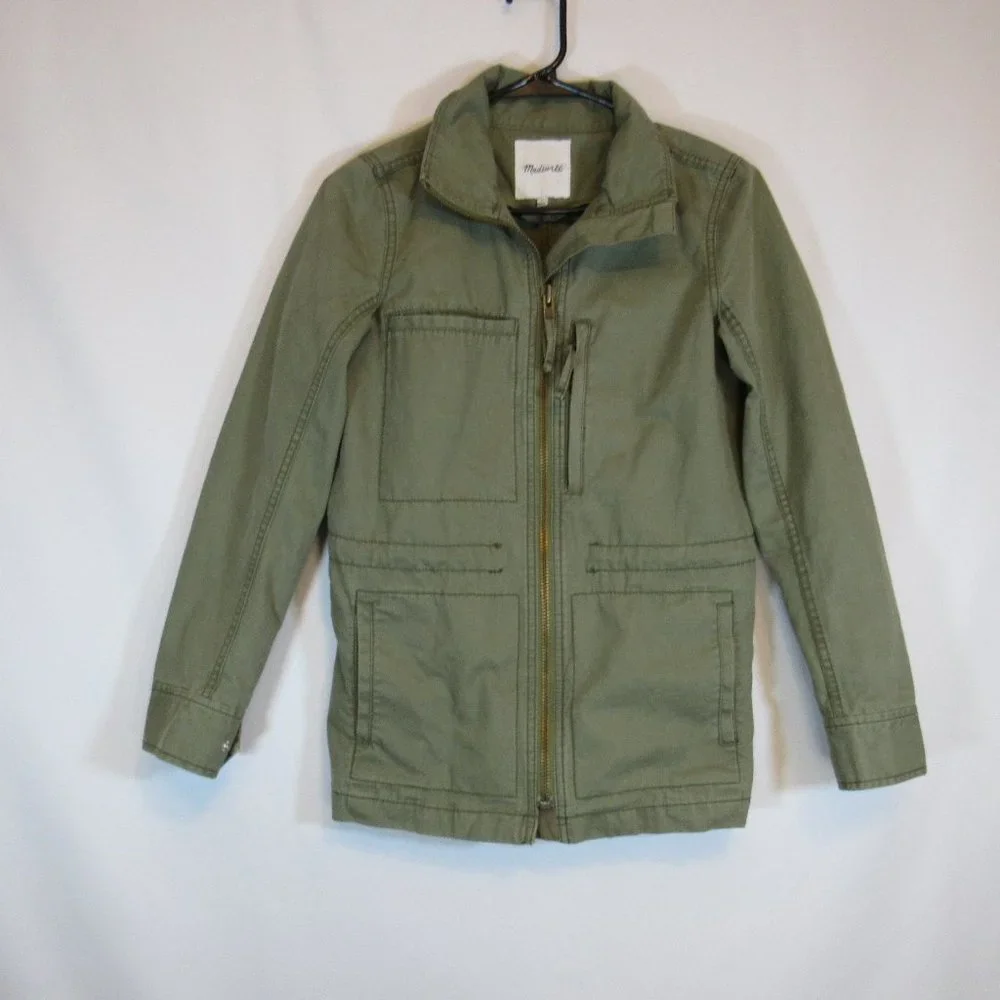 Madewell Military Olive Green Anorak Drawstring Waist Zip Up Jacket Coat… - Picture 1 of 7